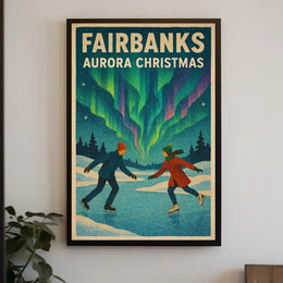 Fairbanks Aurora Christmas Poster