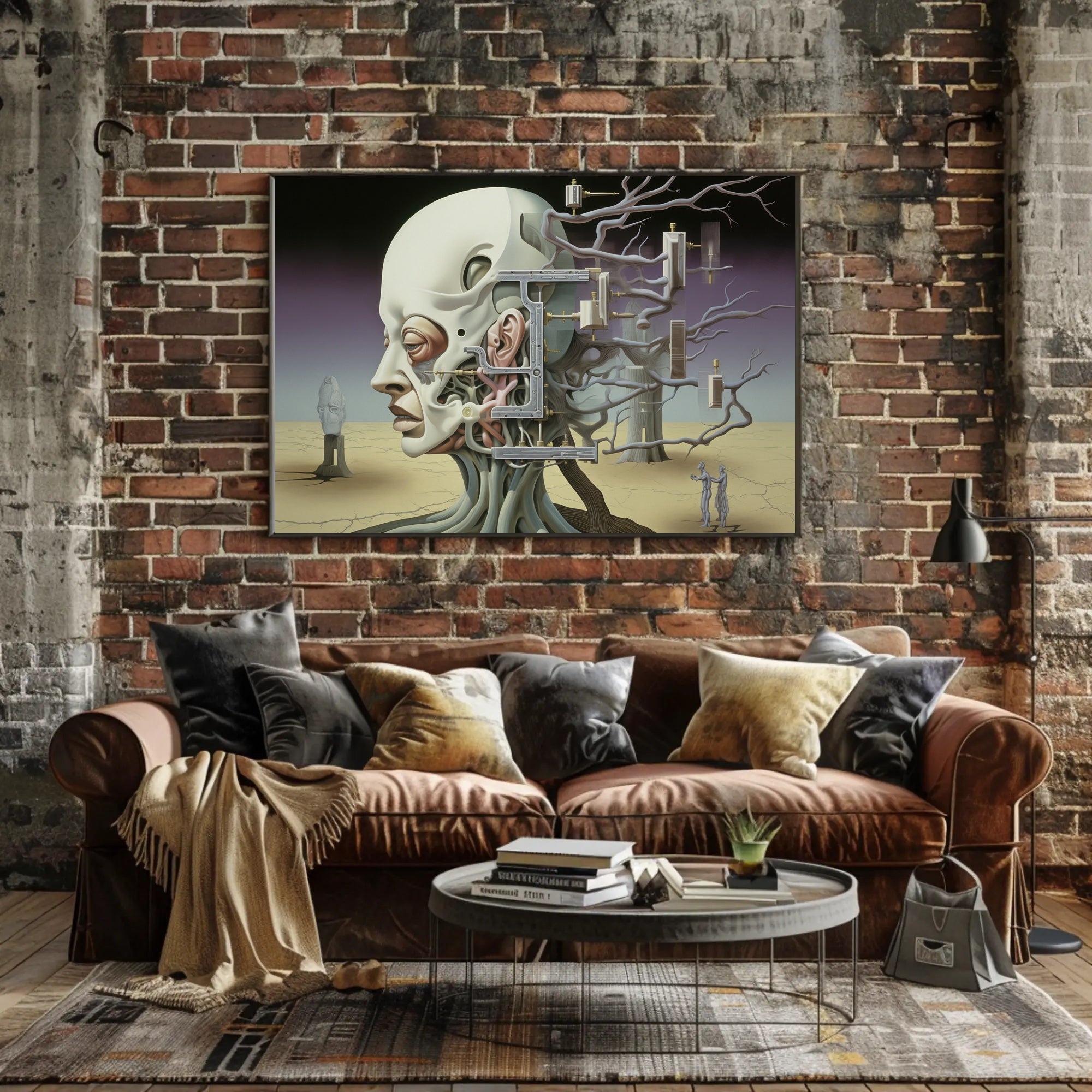 Surrealistic Fusion of Nature and Technology Artistic Poster