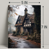 Enchanted Cottage In The Mist Poster