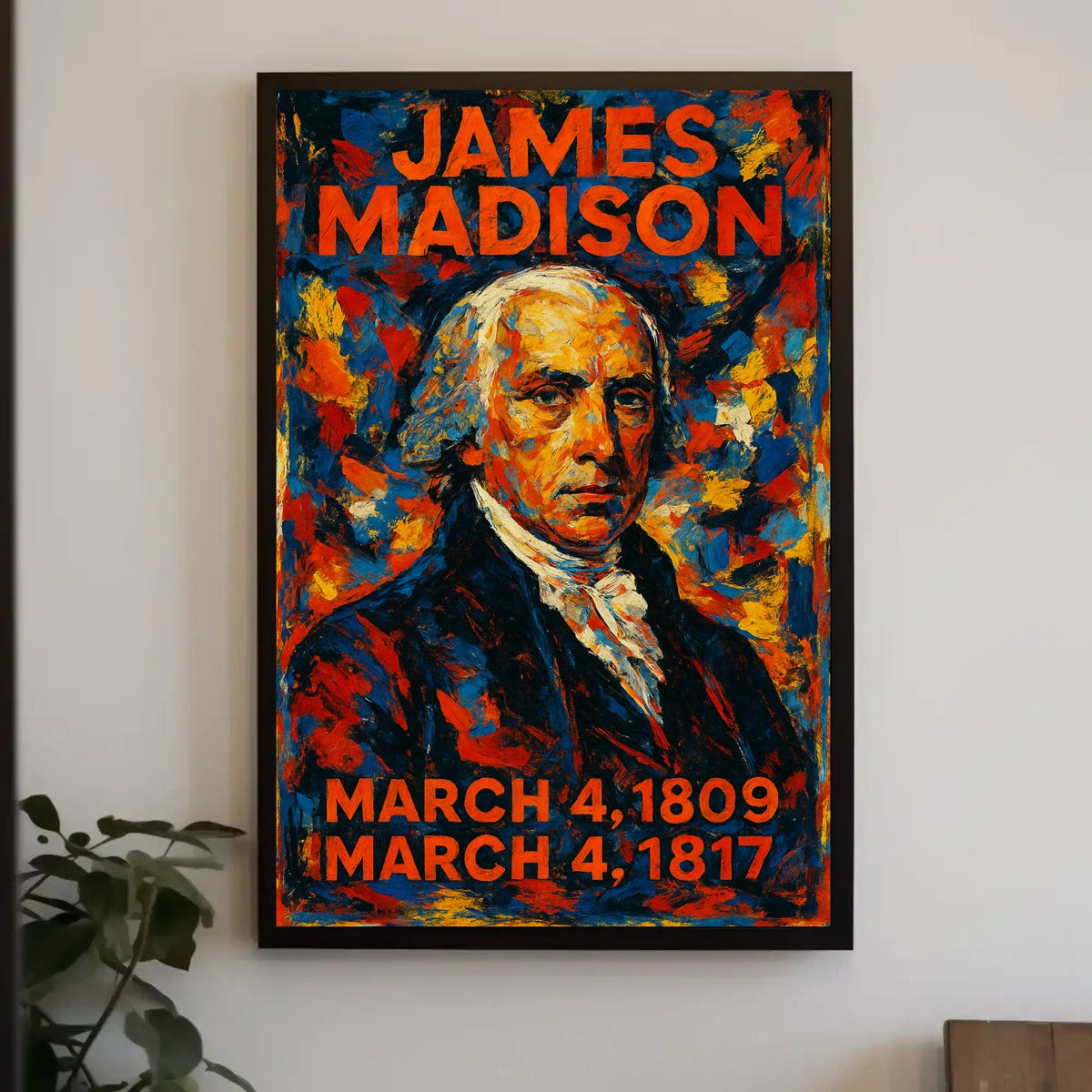 James Madison 4th President of the United States Glitch Hop Art Poster