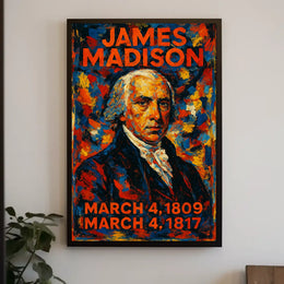 James Madison 4th President of the United States Glitch Hop Art Poster
