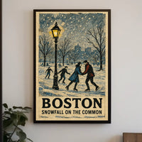 Boston Snowfall on the Common Poster