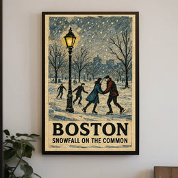 Boston Snowfall on the Common Poster