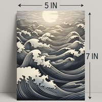 Ocean Waves At Sunset Poster PosterGoat