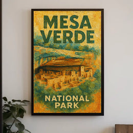 Mesa Verde Scenic Vintage National Park Poster