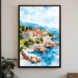 Montenegro Sveti Stefan Island View Poster