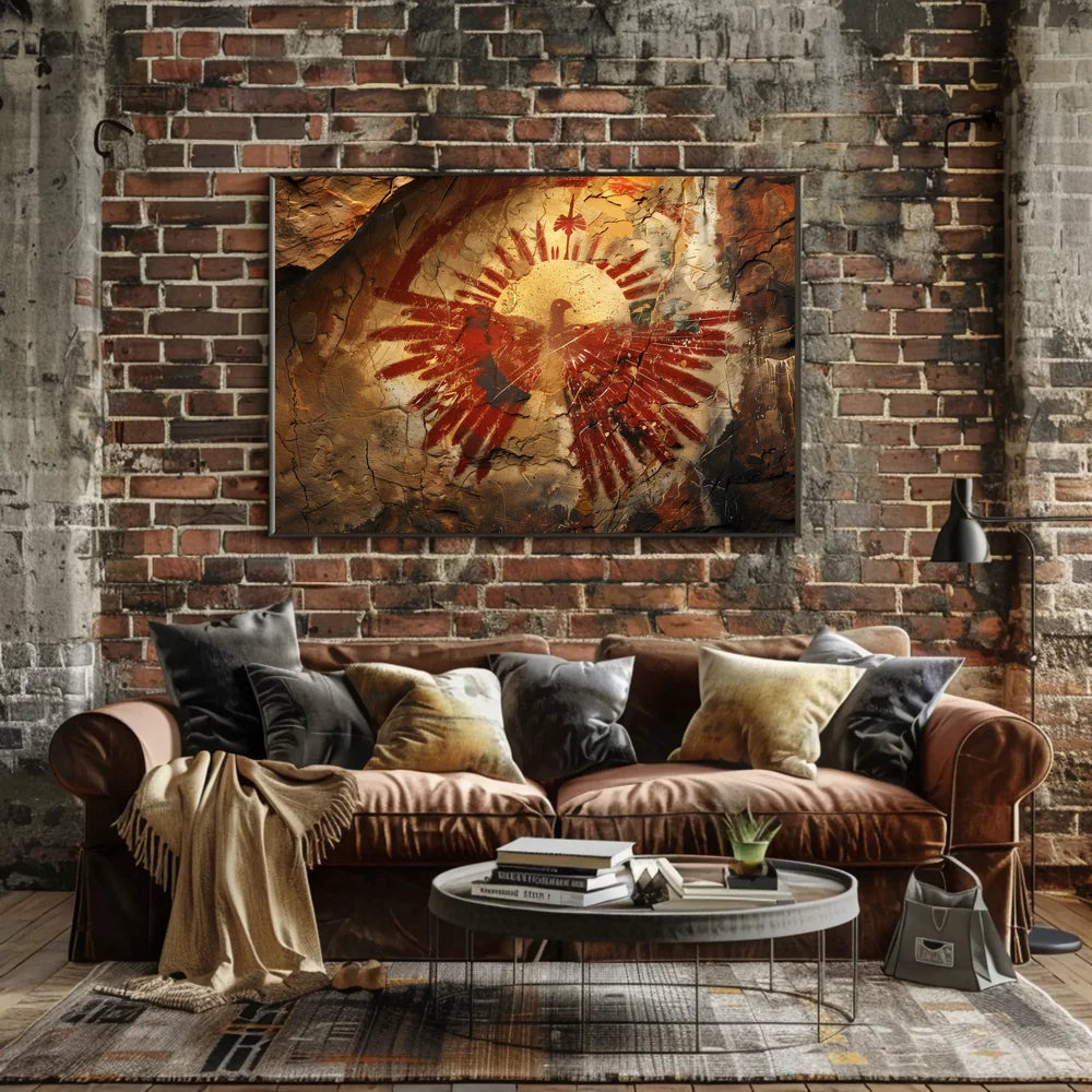Abstract Eagle on Textured Rustic Wall Art
