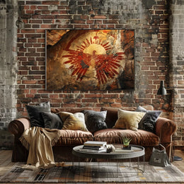 Abstract Eagle on Textured Rustic Wall Art