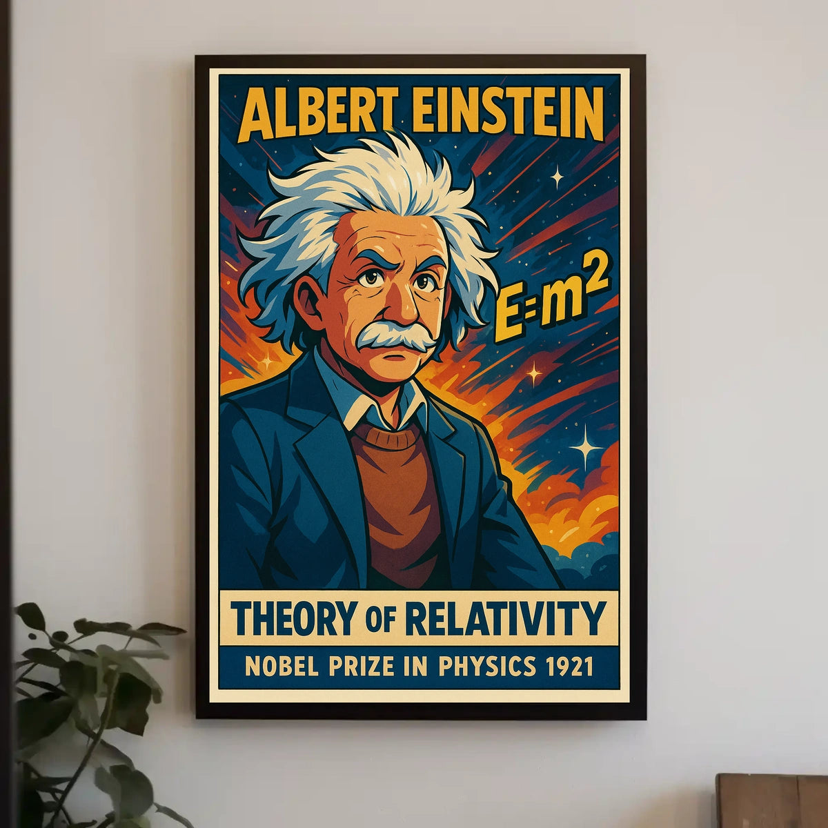 Einstein Relativity Vintage Curious Minds Poster