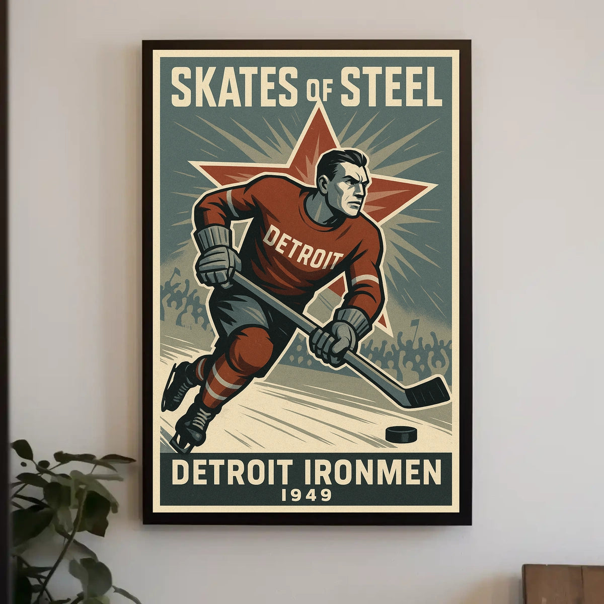 Skates of Steel Detroit Ironmen 1949 Poster