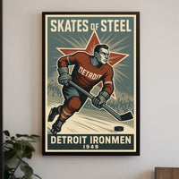 Skates of Steel Detroit Ironmen 1949 Poster