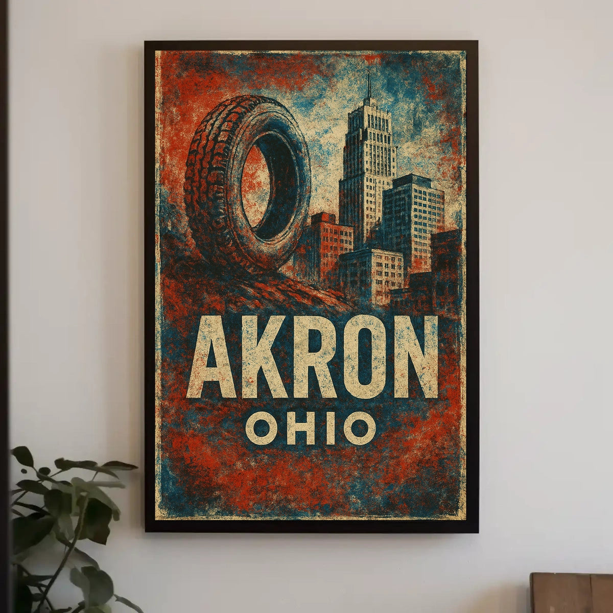 Akron Rubber City Urban Realism Poster