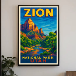 Zion National Park Utah Scenic Wanderlust Poster