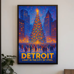 Detroit Light In The City Of Steel Poster