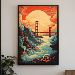 Golden Gate Bridge Dynamic Landscape Travel Poster