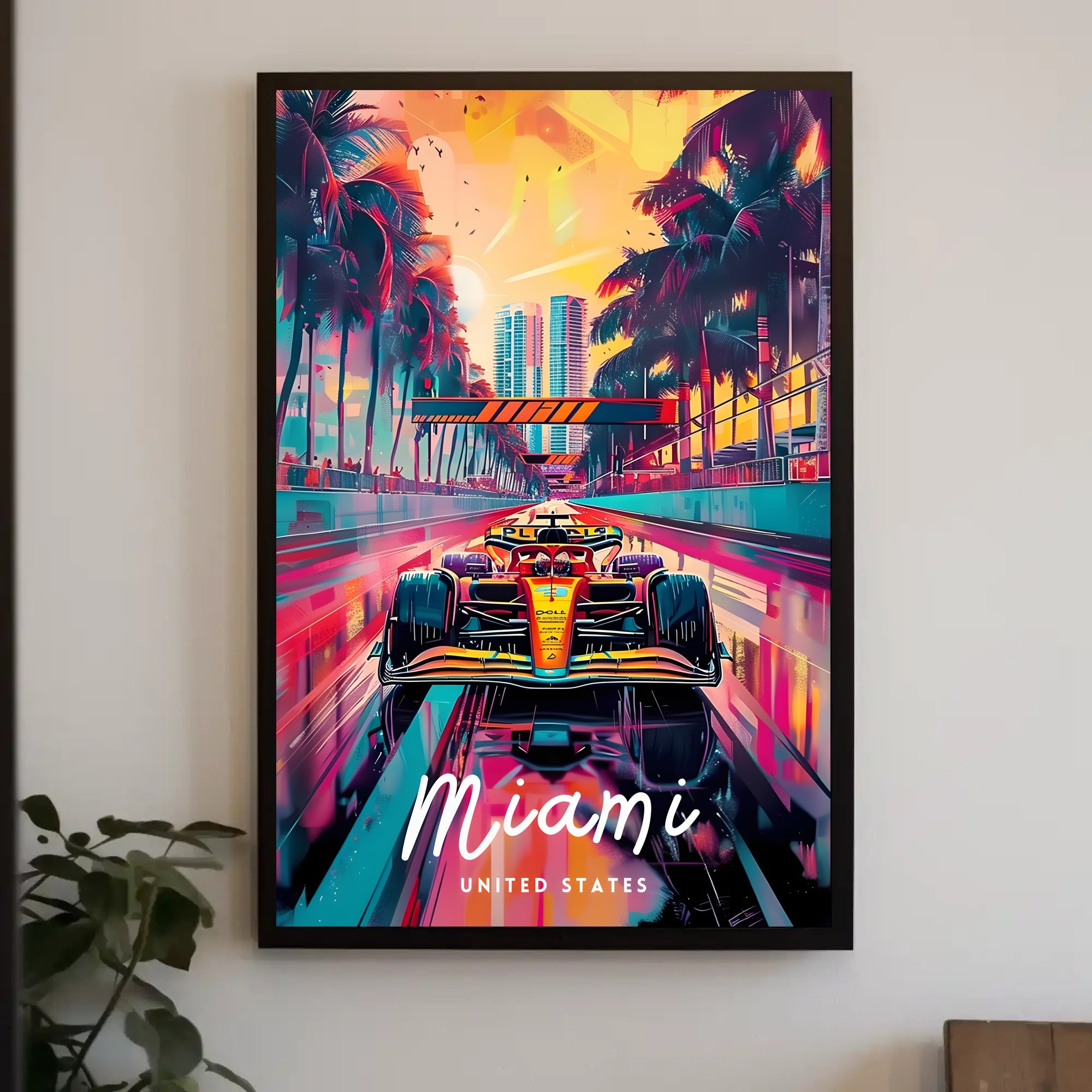 Miami Formula 1 Race Scene Sports Poster