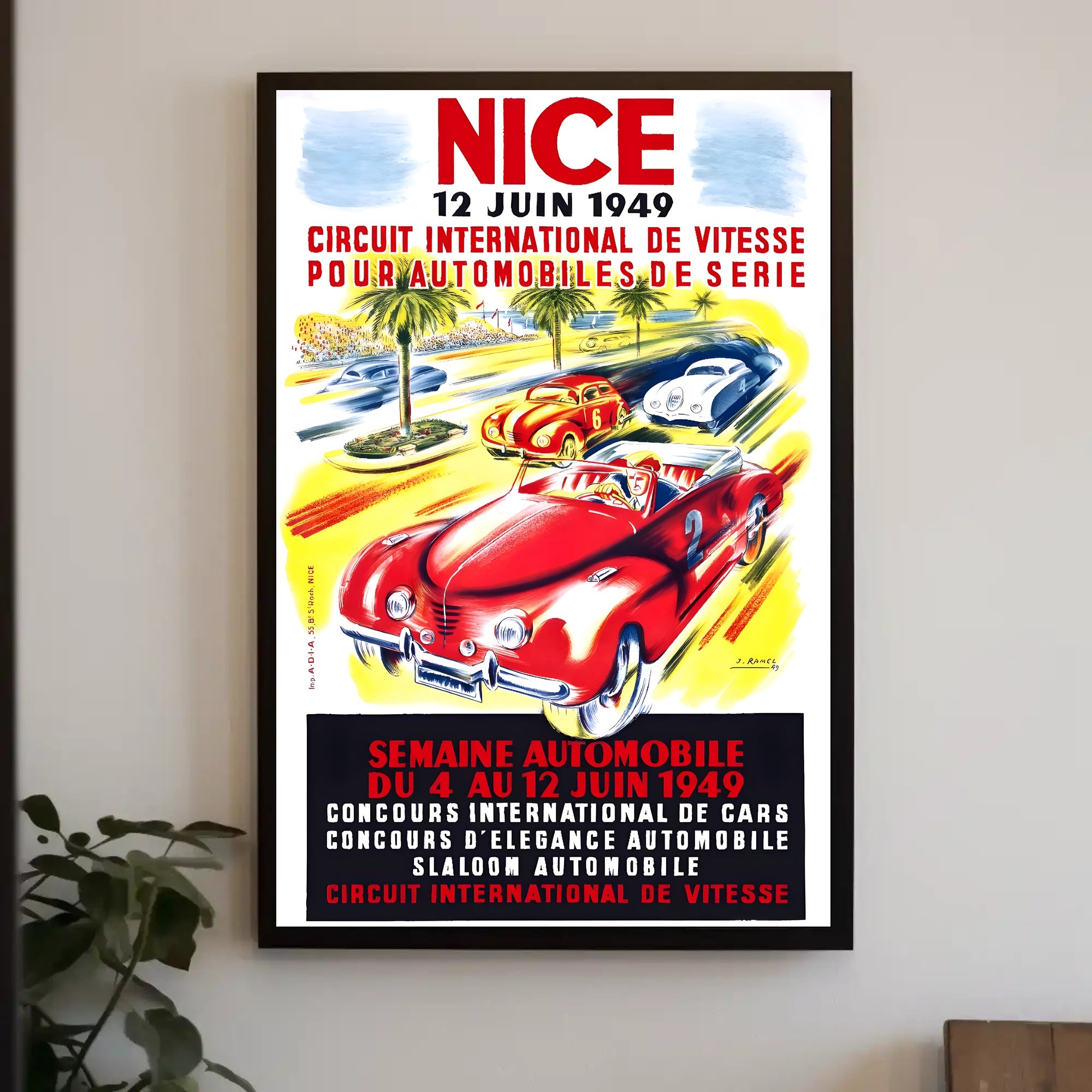 1949 Nice Automobile Week Travel Poster Art Print