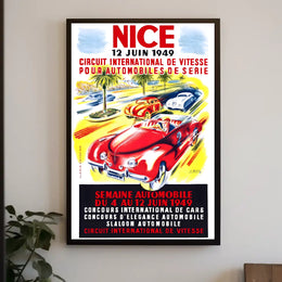 1949 Nice Automobile Week Travel Poster Art Print