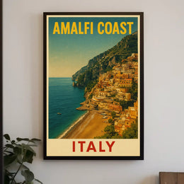 Amalfi Coast Italy Poster Wall Art 18x24 Coastal Scene