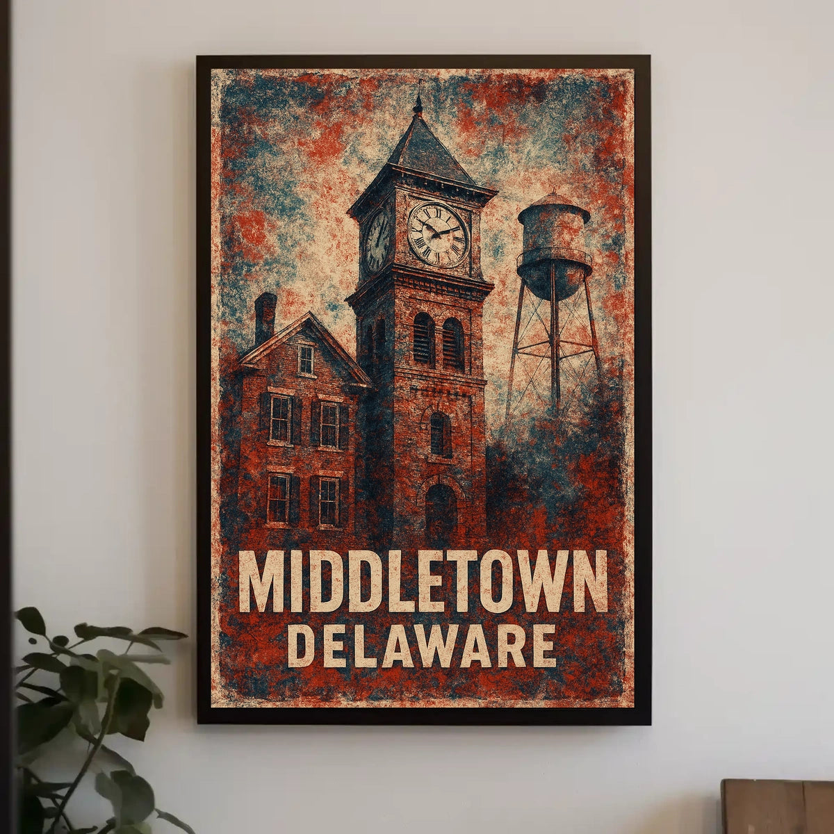 Middletown Americana Vintage Cityscape Poster