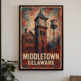 Middletown Americana Vintage Cityscape Poster
