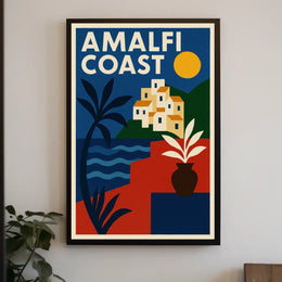 Amalfi Coast Scenic Retreat Poster Wall Art Coastal Decor