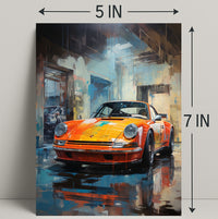Vibrant Classic Car In Urban Garage Poster PosterGoat
