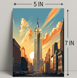 Empire State Building At Sunset Poster