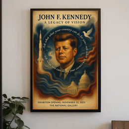 John F. Kennedy Visionary Leadership Vintage Poster