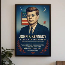 John F. Kennedy Patriotic Vintage Leadership Poster