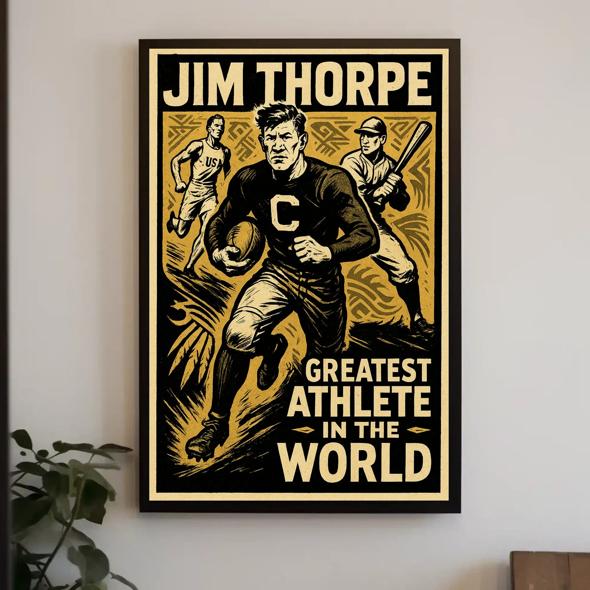 Jim Thorpe Legendary Athlete Tribute Poster