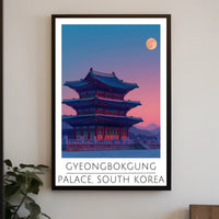 Gyeongbokgung Palace under Full Moon Cultural Poster
