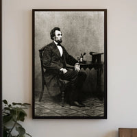 Abraham Lincoln Seated Light Background Poster Print PosterGoat