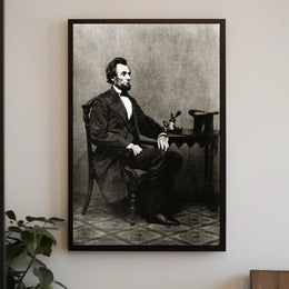 Abraham Lincoln Seated Light Background Poster Print PosterGoat