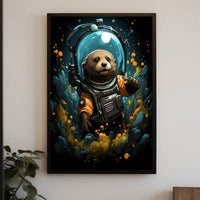 Cosmic Otter Adventure Poster Interstellar Space Journey