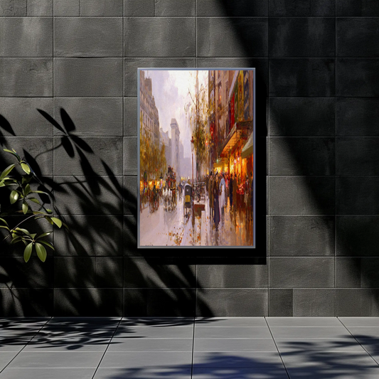 Vintage Paris Street Scene – Autumn Evening
