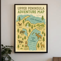 Upper Peninsula Adventure Map Poster