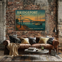Bridgeport Travel Poster Where Horizons Meet