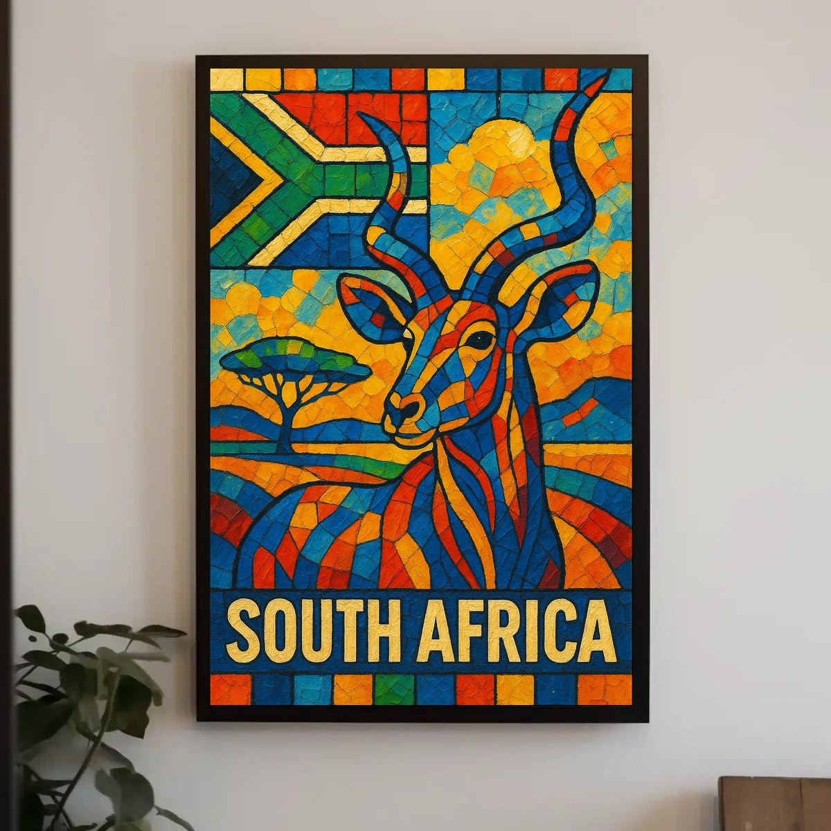 South Africa Vibrant Wildlife Poster