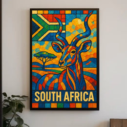 South Africa Vibrant Wildlife Poster