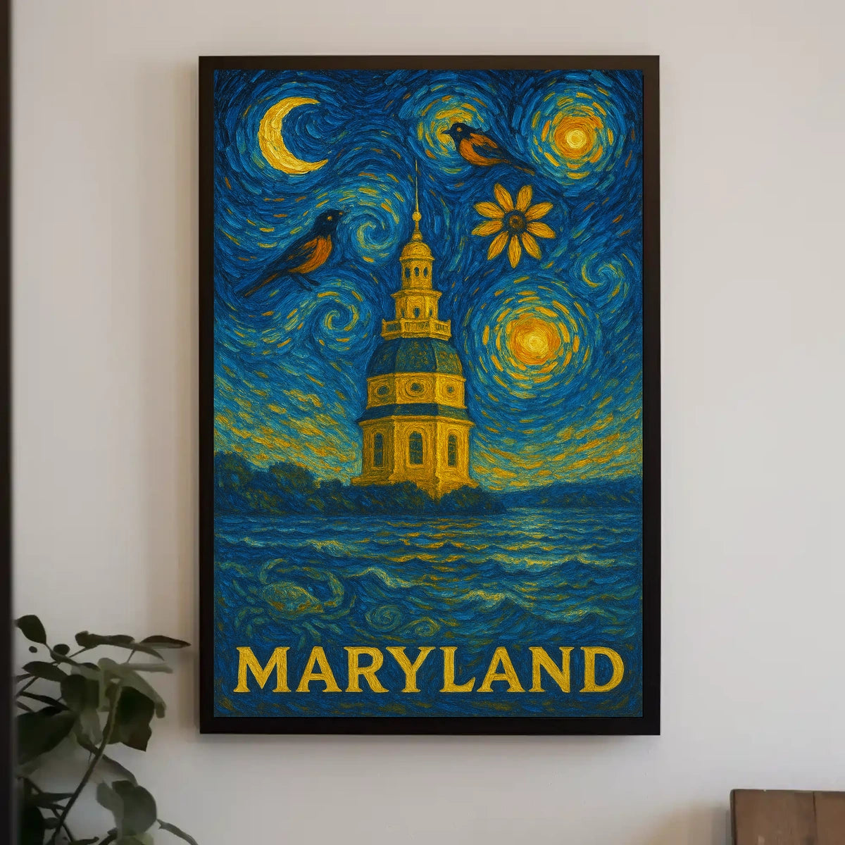 Maryland State House Van Gogh Artistic Heritage Poster