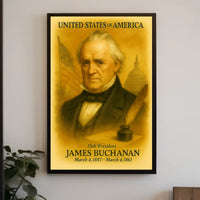 James Buchanan 15th President of the United States Vintage Watercolor Poster
