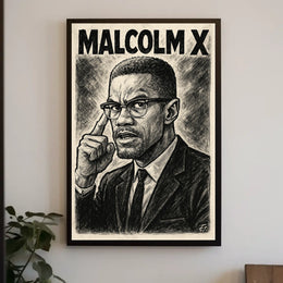 Malcolm X Portrait Poster