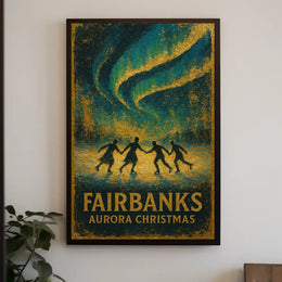 Fairbanks Aurora Christmas Poster