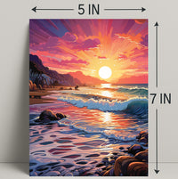 Vibrant Coastal Sunset Poster PosterGoat