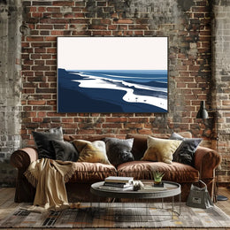 Serene Coastal Abstract: Modern Beach Art Poster
