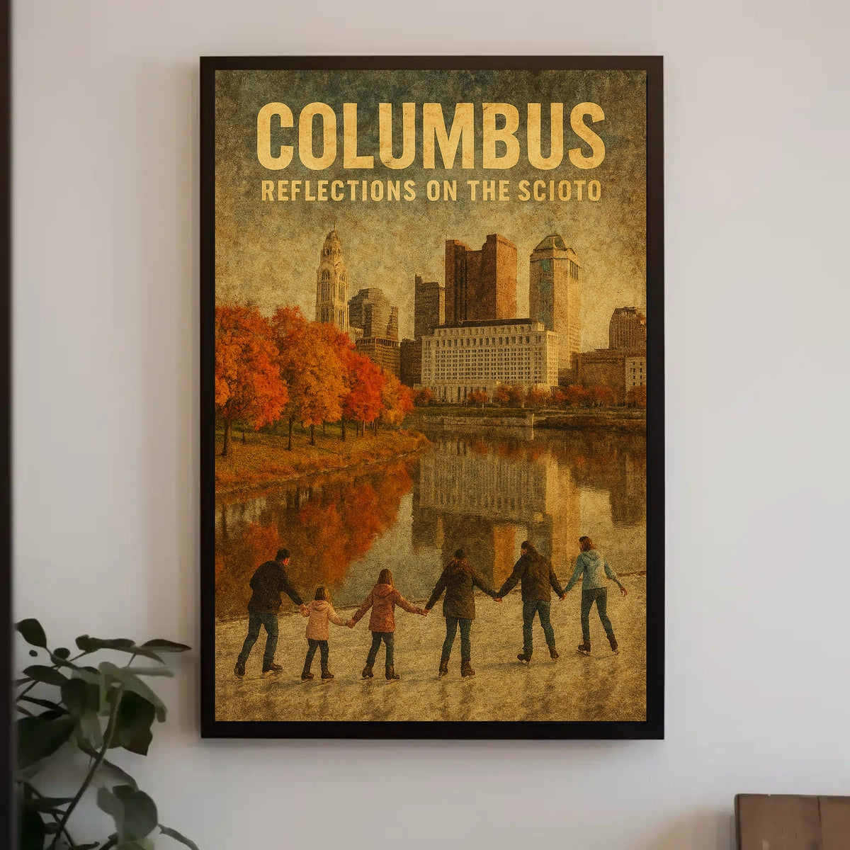 Columbus Reflections On The Scioto Poster