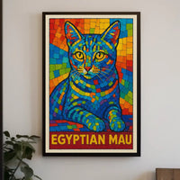 Egyptian Mau Mosaic Art Poster