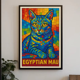 Egyptian Mau Mosaic Art Poster