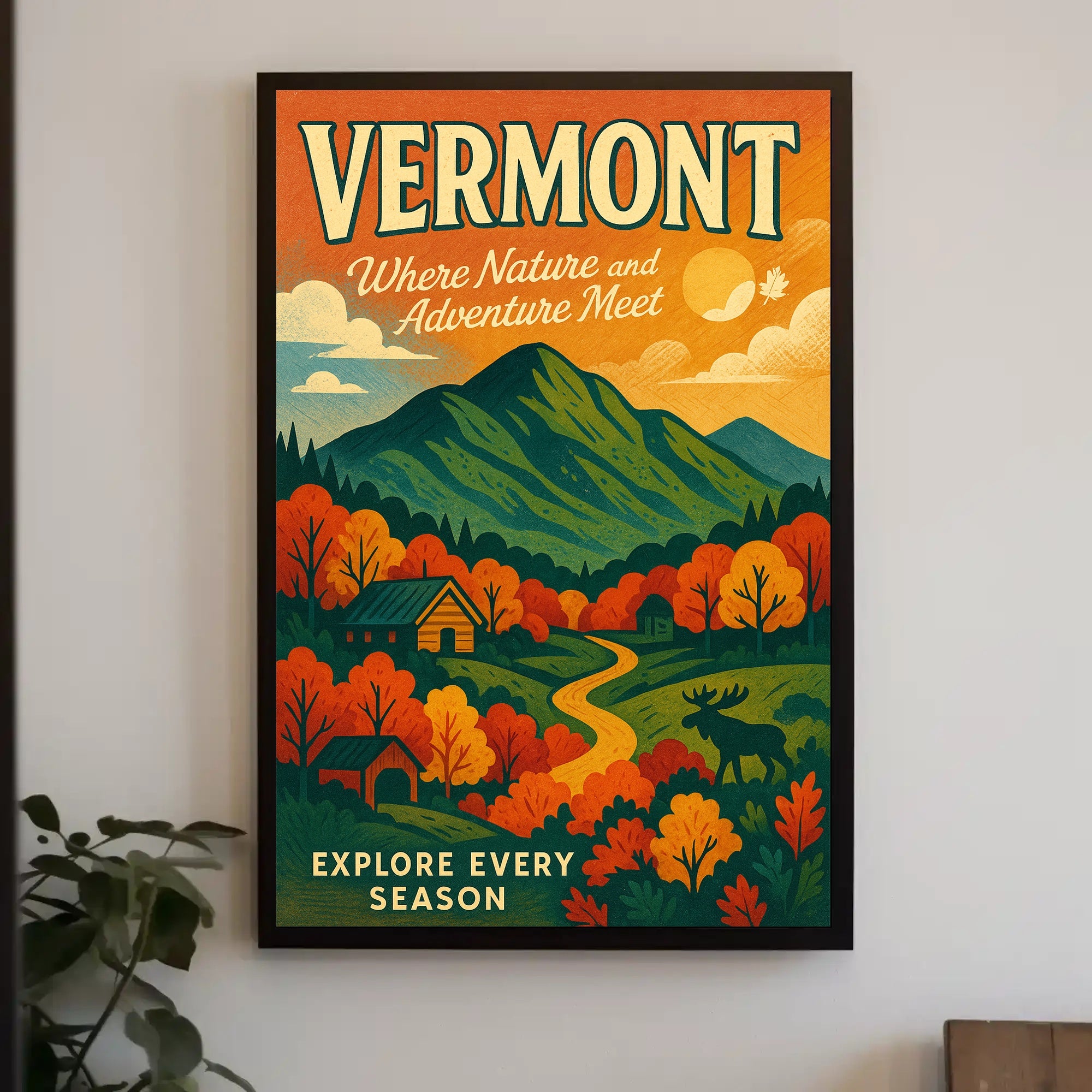 Vermont Adventure Wall Art Print Decor